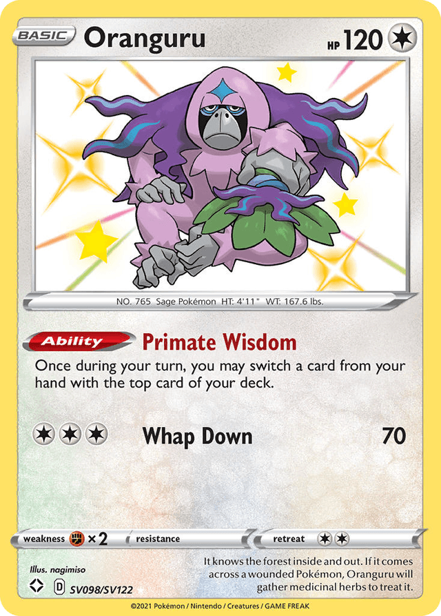 Carta Oranguru SV098/122 do set Shining Fates Shiny Vault — Pokémon TCG | Bynx