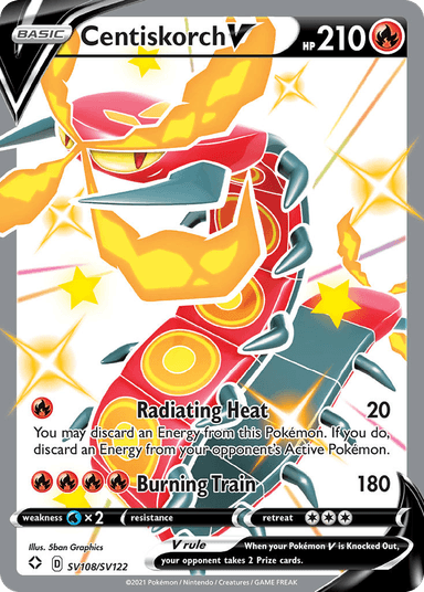 Carta Centiskorch V SV108/122 do set Shining Fates Shiny Vault — Pokémon TCG | Bynx