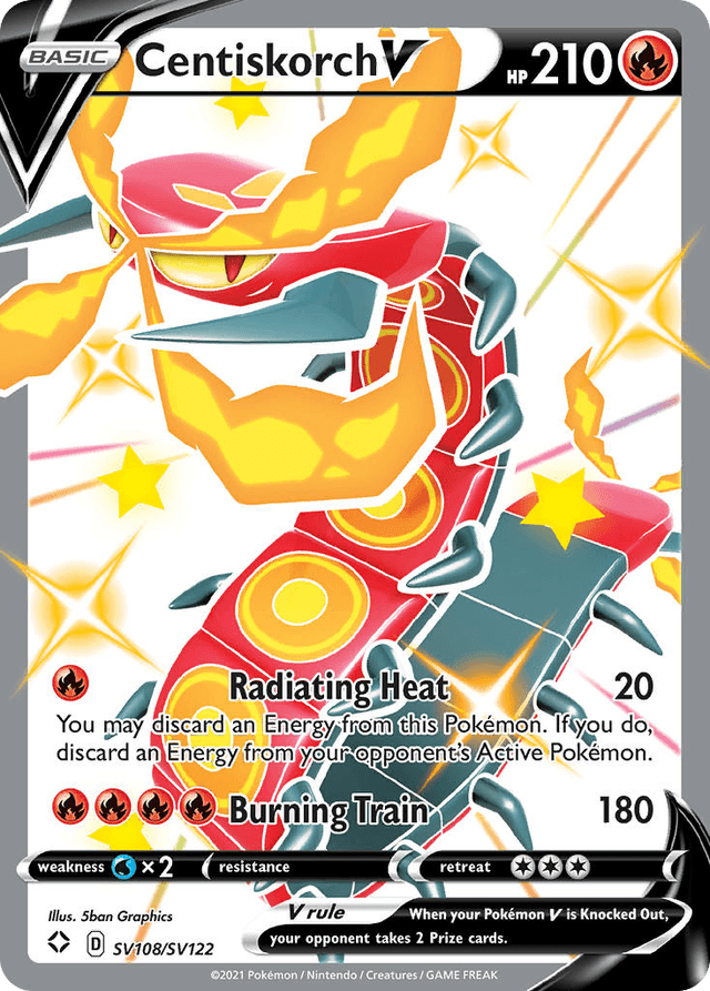 Carta Centiskorch V SV108/122 do set Shining Fates Shiny Vault — Pokémon TCG | Bynx