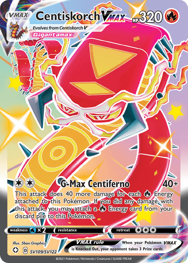 Carta Centiskorch VMAX SV109/122 do set Shining Fates Shiny Vault — Pokémon TCG | Bynx