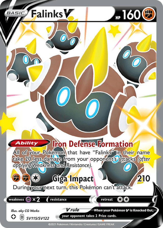 Carta Falinks V SV115/122 do set Shining Fates Shiny Vault — Pokémon TCG | Bynx