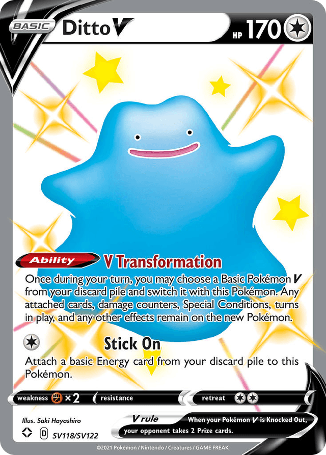 Carta Ditto V SV118/122 do set Shining Fates Shiny Vault — Pokémon TCG | Bynx