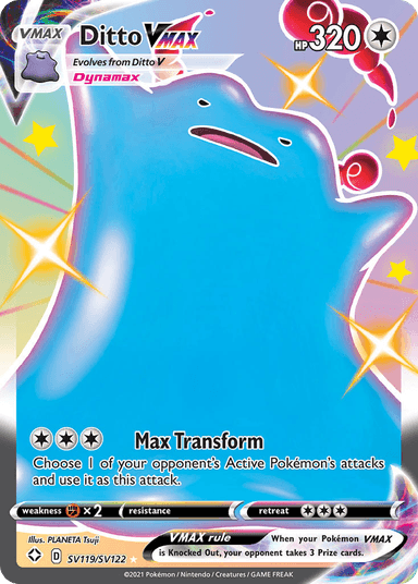 Carta Ditto VMAX SV119/122 do set Shining Fates Shiny Vault — Pokémon TCG | Bynx