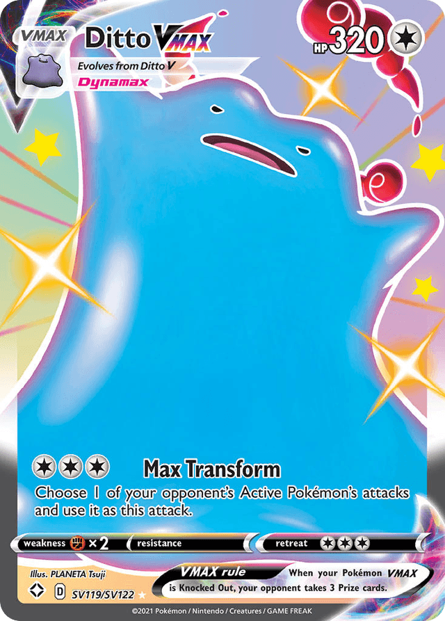 Carta Ditto VMAX SV119/122 do set Shining Fates Shiny Vault — Pokémon TCG | Bynx