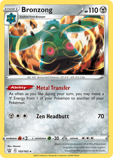 Carta Bronzong 102/163 do set Battle Styles — Pokémon TCG | Bynx