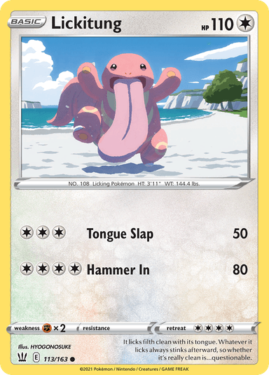 Carta Lickitung 113/163 do set Battle Styles — Pokémon TCG | Bynx
