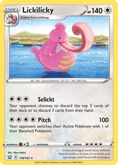 Carta Lickilicky 114/163 do set Battle Styles — Pokémon TCG | Bynx