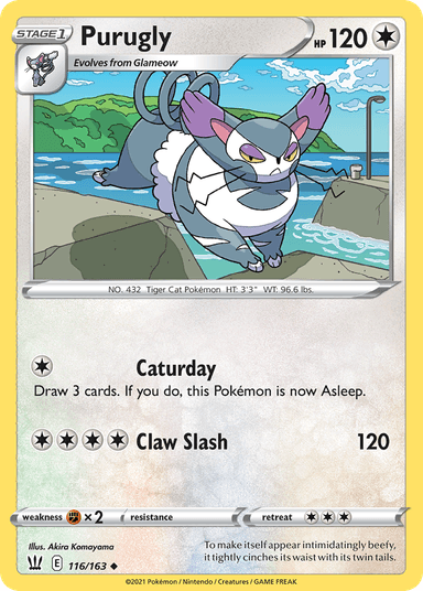 Carta Purugly 116/163 do set Battle Styles — Pokémon TCG | Bynx