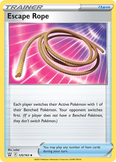 Carta Escape Rope 125/163 do set Battle Styles — Pokémon TCG | Bynx