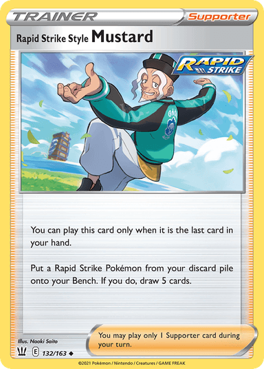 Carta Rapid Strike Style Mustard 132/163 do set Battle Styles — Pokémon TCG | Bynx