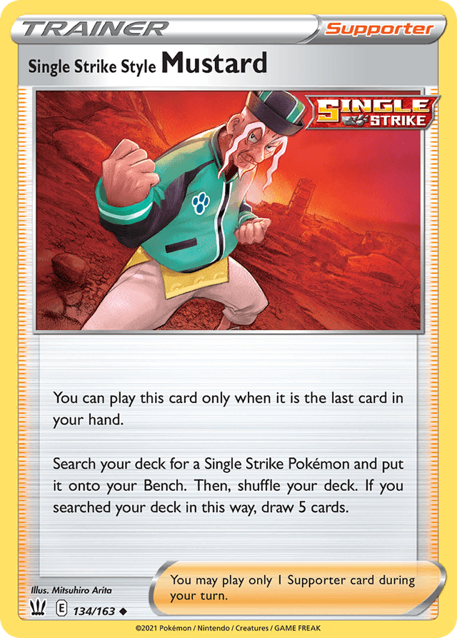 Carta Single Strike Style Mustard 134/163 do set Battle Styles — Pokémon TCG | Bynx
