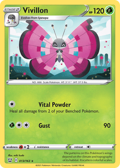 Carta Vivillon 13/163 do set Battle Styles — Pokémon TCG | Bynx
