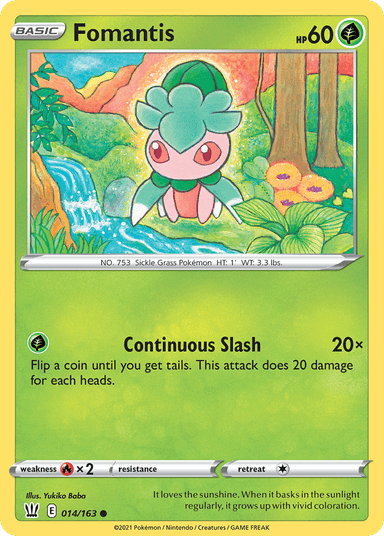 Carta Fomantis 14/163 do set Battle Styles — Pokémon TCG | Bynx