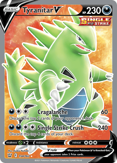 Carta Tyranitar V 154/163 do set Battle Styles — Pokémon TCG | Bynx