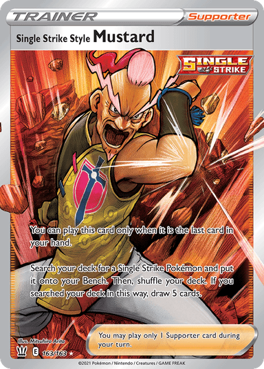 Carta Single Strike Style Mustard 163/163 do set Battle Styles — Pokémon TCG | Bynx