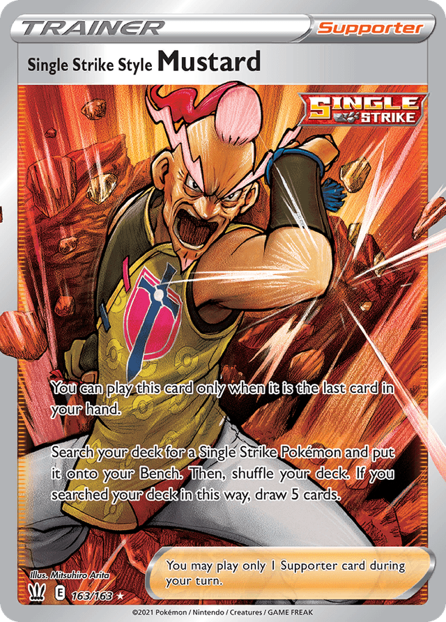 Carta Single Strike Style Mustard 163/163 do set Battle Styles — Pokémon TCG | Bynx