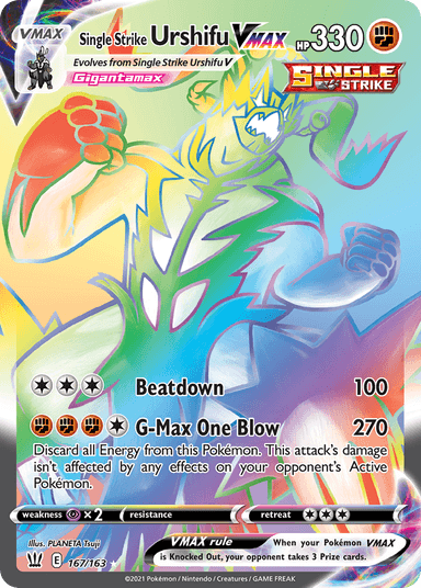 Carta Single Strike Urshifu VMAX 167/163 do set Battle Styles — Pokémon TCG | Bynx