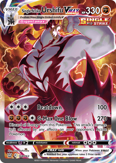 Carta Single Strike Urshifu VMAX 168/163 do set Battle Styles — Pokémon TCG | Bynx