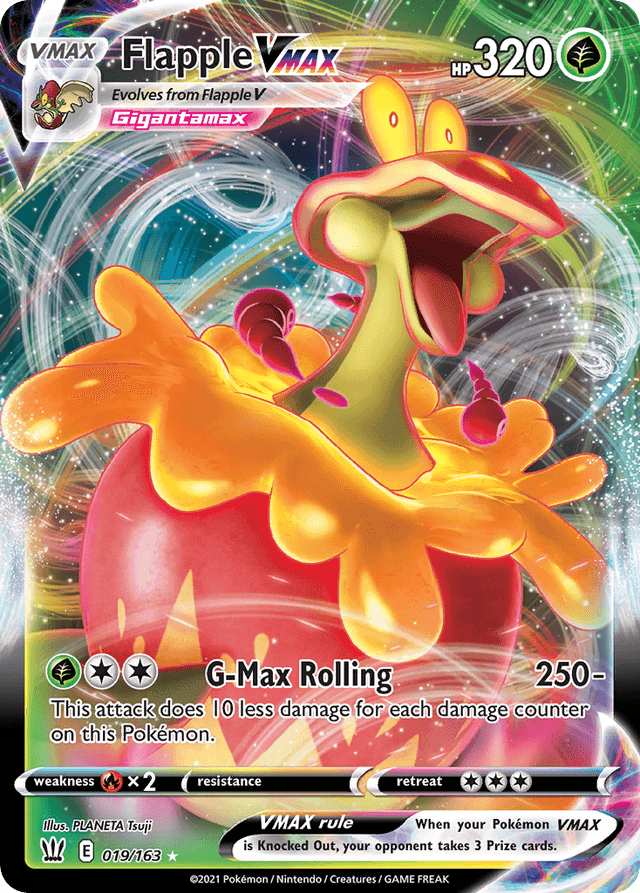 Carta Flapple VMAX 19/163 do set Battle Styles — Pokémon TCG | Bynx