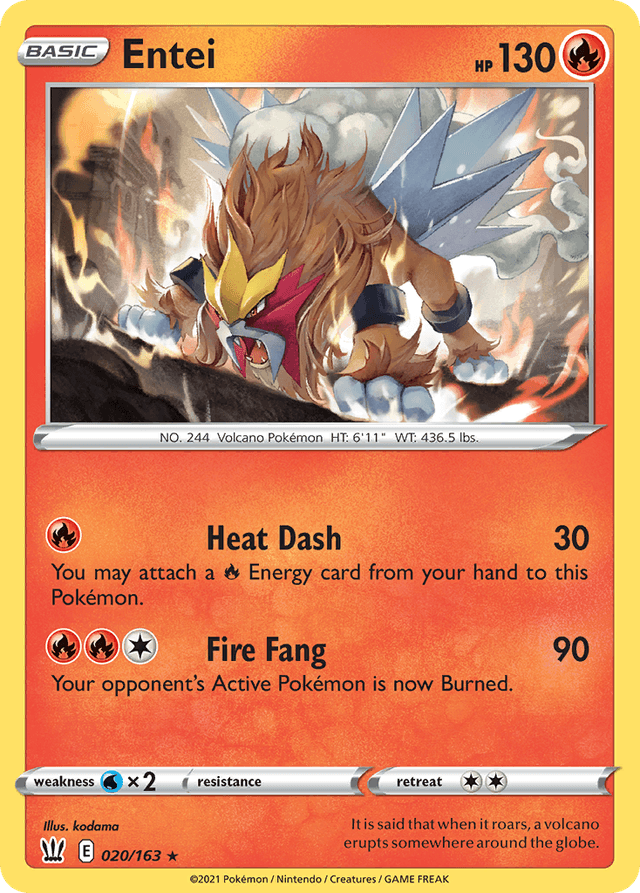 Carta Entei 20/163 do set Battle Styles — Pokémon TCG | Bynx