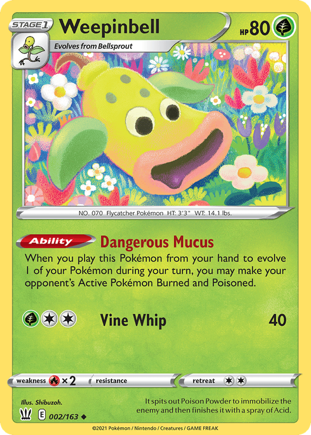 Carta Weepinbell 2/163 do set Battle Styles — Pokémon TCG | Bynx