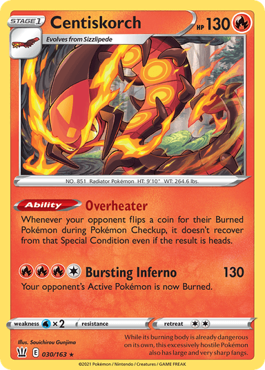 Carta Centiskorch 30/163 do set Battle Styles — Pokémon TCG | Bynx