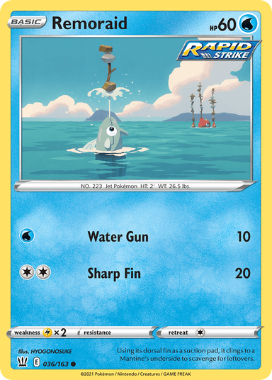 Carta Remoraid 36/163 do set Battle Styles — Pokémon TCG | Bynx