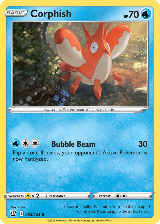 Carta Corphish 38/163 do set Battle Styles — Pokémon TCG | Bynx