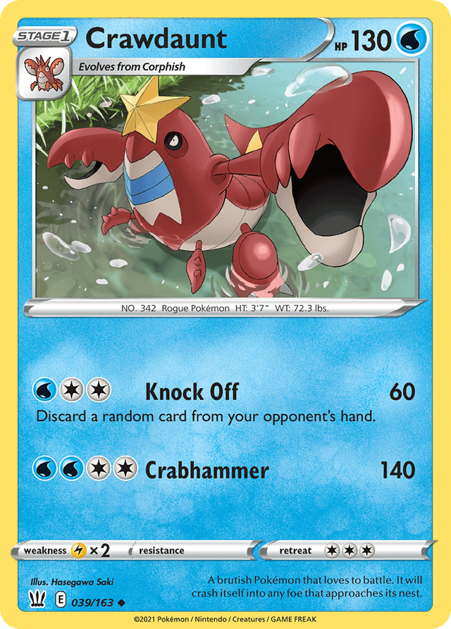 Carta Crawdaunt 39/163 do set Battle Styles — Pokémon TCG | Bynx