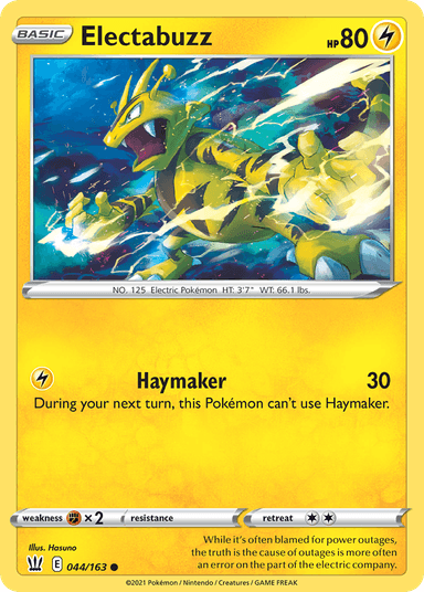 Carta Electabuzz 44/163 do set Battle Styles — Pokémon TCG | Bynx