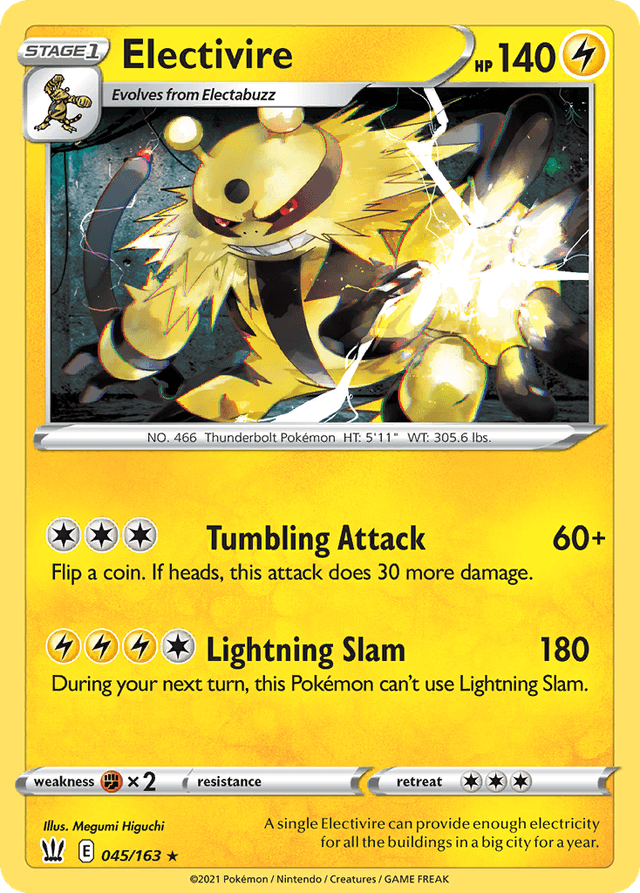 Carta Electivire 45/163 do set Battle Styles — Pokémon TCG | Bynx