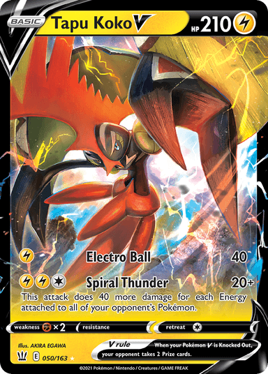 Carta Tapu Koko V 50/163 do set Battle Styles — Pokémon TCG | Bynx