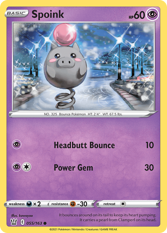 Carta Spoink 55/163 do set Battle Styles — Pokémon TCG | Bynx