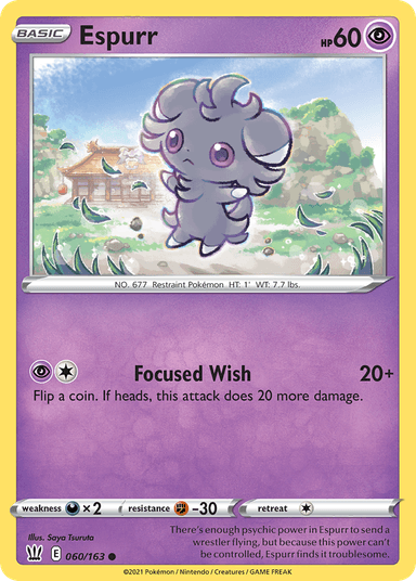 Carta Espurr 60/163 do set Battle Styles — Pokémon TCG | Bynx