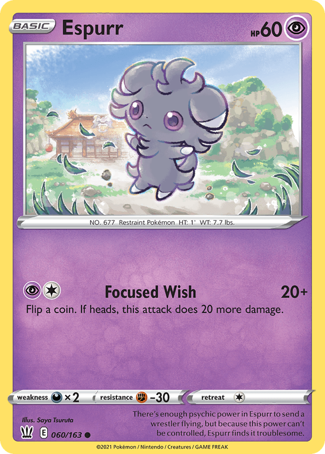 Carta Espurr 60/163 do set Battle Styles — Pokémon TCG | Bynx
