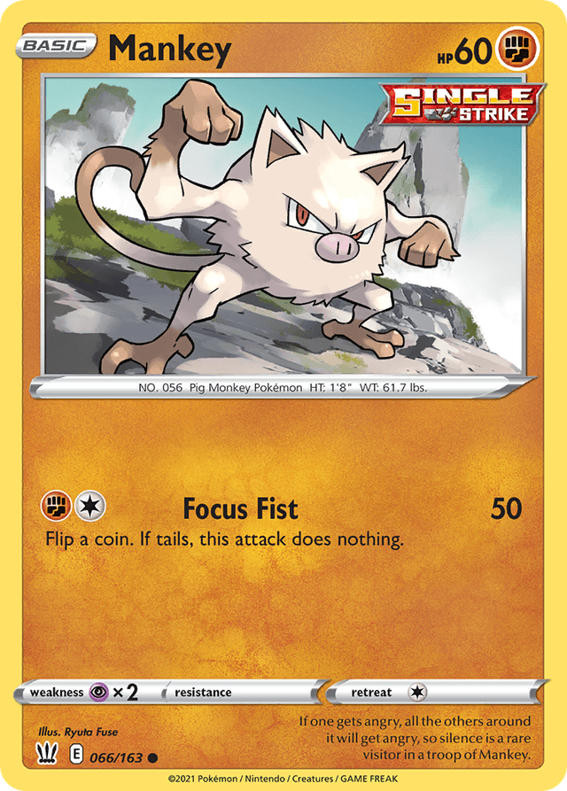 Carta Mankey 66/163 do set Battle Styles — Pokémon TCG | Bynx