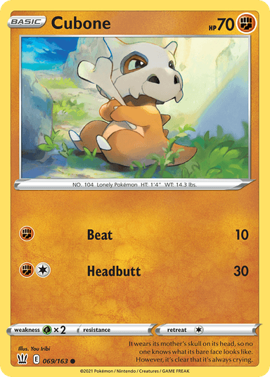Carta Cubone 69/163 do set Battle Styles — Pokémon TCG | Bynx