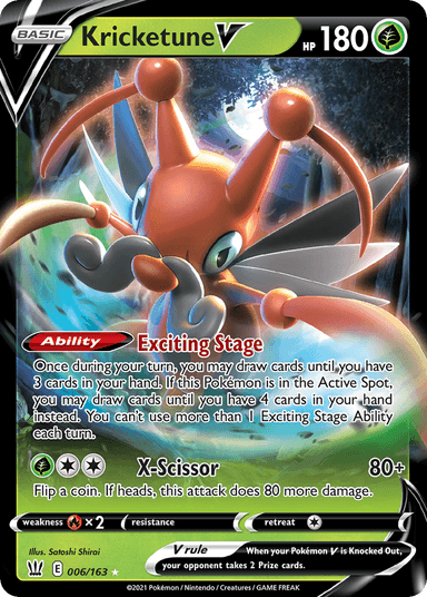 Carta Kricketune V 6/163 do set Battle Styles — Pokémon TCG | Bynx