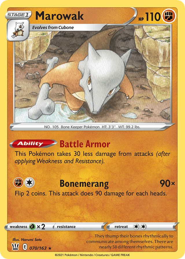 Carta Marowak 70/163 do set Battle Styles — Pokémon TCG | Bynx