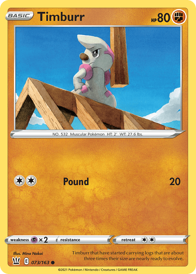 Carta Timburr 73/163 do set Battle Styles — Pokémon TCG | Bynx