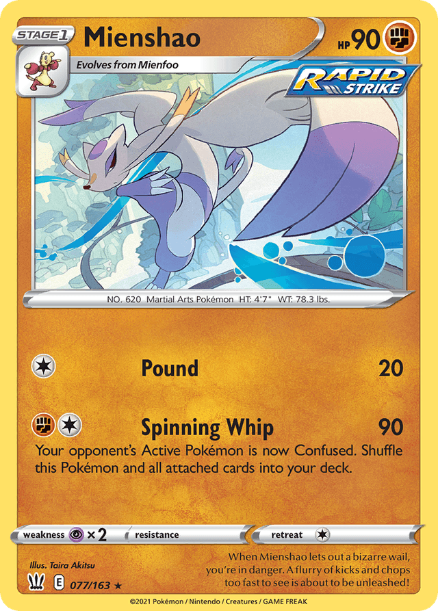 Carta Mienshao 77/163 do set Battle Styles — Pokémon TCG | Bynx