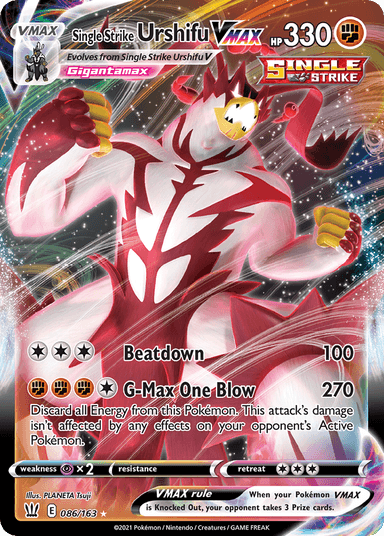 Carta Single Strike Urshifu VMAX 86/163 do set Battle Styles — Pokémon TCG | Bynx