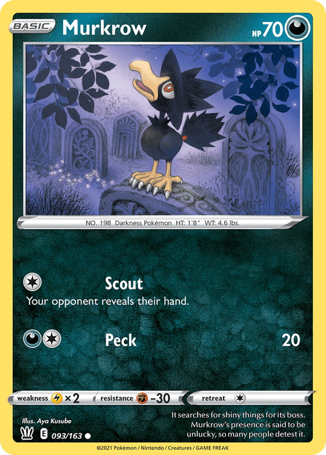 Carta Murkrow 93/163 do set Battle Styles — Pokémon TCG | Bynx
