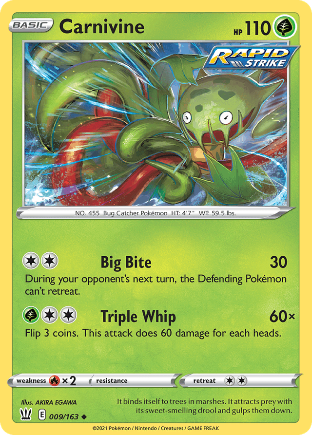 Carta Carnivine 9/163 do set Battle Styles — Pokémon TCG | Bynx