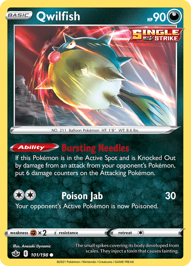Carta Qwilfish 101/198 do set Chilling Reign — Pokémon TCG | Bynx