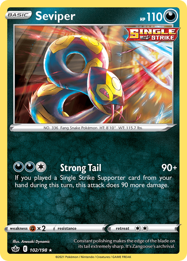 Carta Seviper 102/198 do set Chilling Reign — Pokémon TCG | Bynx