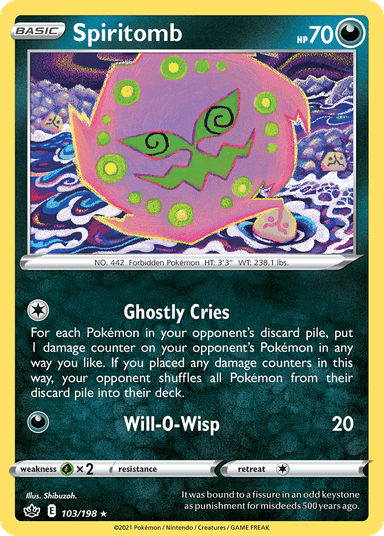 Carta Spiritomb 103/198 do set Chilling Reign — Pokémon TCG | Bynx