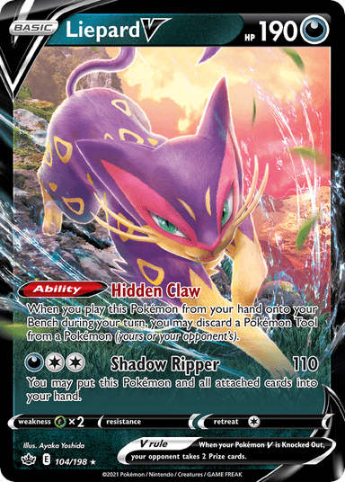 Carta Liepard V 104/198 do set Chilling Reign — Pokémon TCG | Bynx