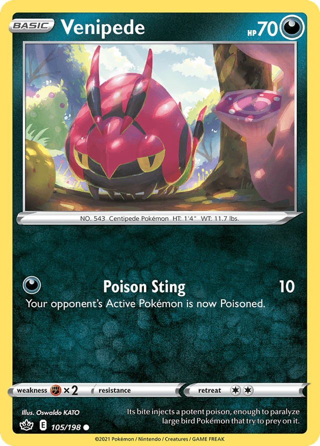 Carta Venipede 105/198 do set Chilling Reign — Pokémon TCG | Bynx