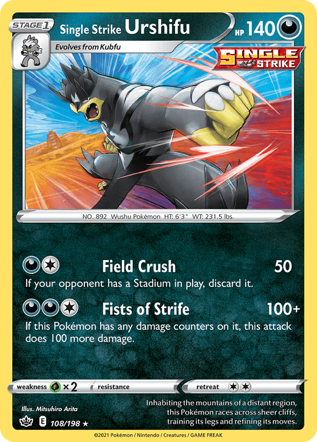Carta Single Strike Urshifu 108/198 do set Chilling Reign — Pokémon TCG | Bynx